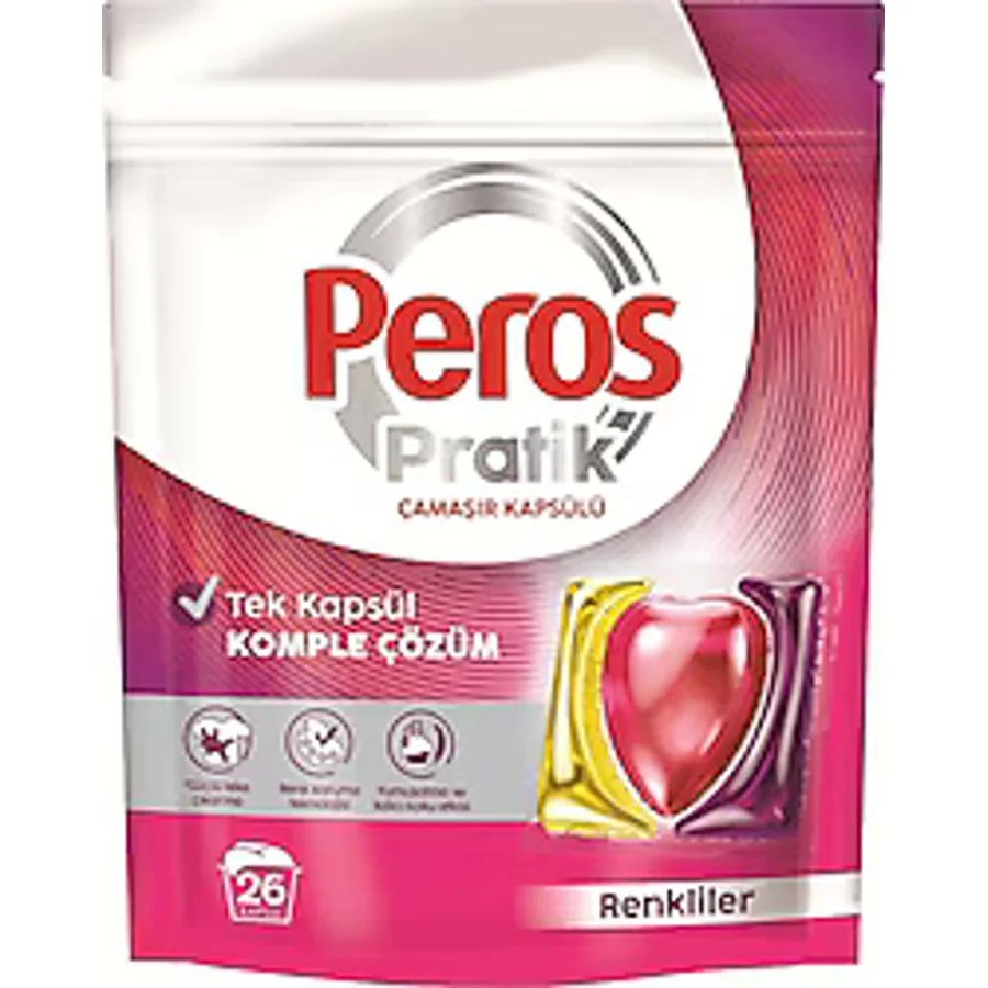Peros Pratik Renkliler için Kapsül Çamaşır Deterjanı 26'lı