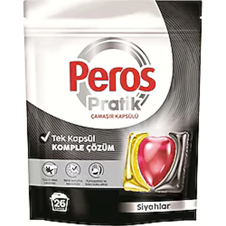 Peros Pratik Siyahlar için Kapsül Çamaşır Deterjanı 26'lı