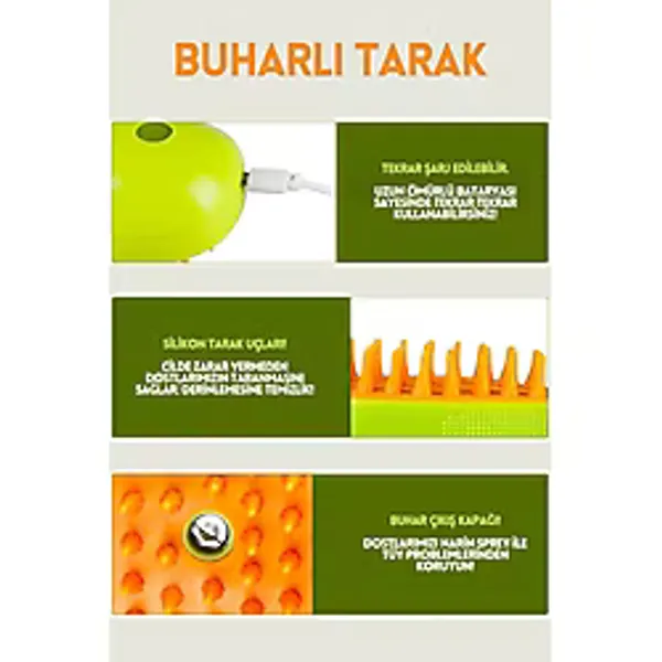 Pet Brush Has Akvaryum Buharlı Kedi/köpek Masaj Tarağı