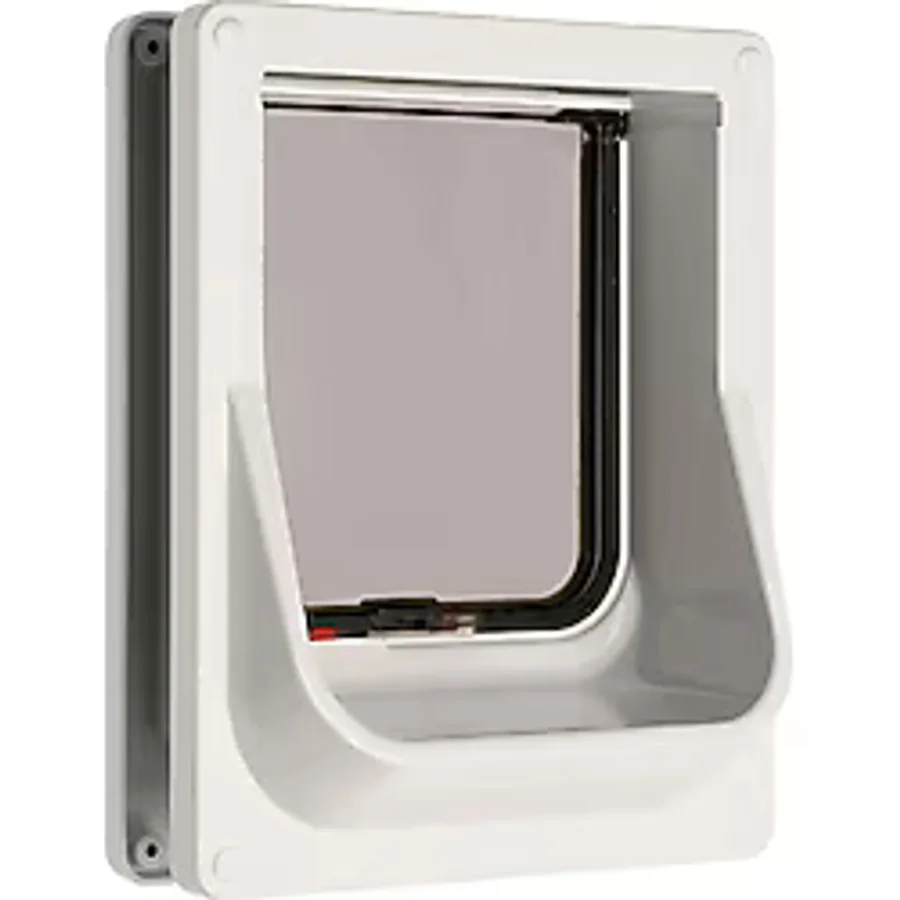 Pet Mate 4 Yollu Manyetik Çipli Kedi Kapısı 157 x 147 MM beyaz