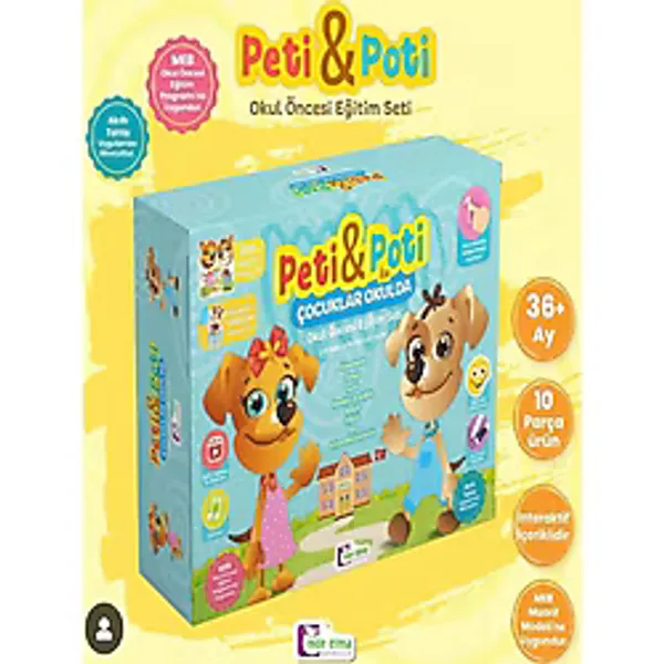 Peti ve Poti 3-4 Yaş Okul Öncesi Eğitim Seti Mor Elma Yayıncılık