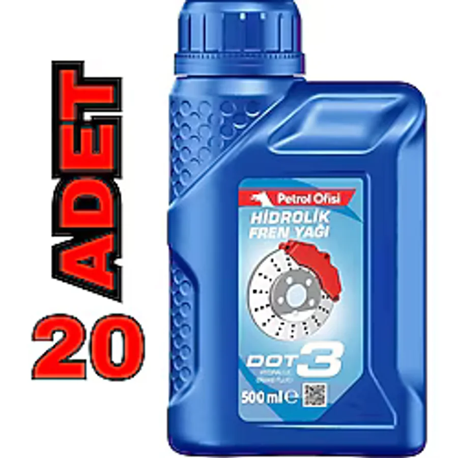 Petrol Ofisi Dot 3 Sentetik Hidrolik Fren Yağı 20 x 500 ML