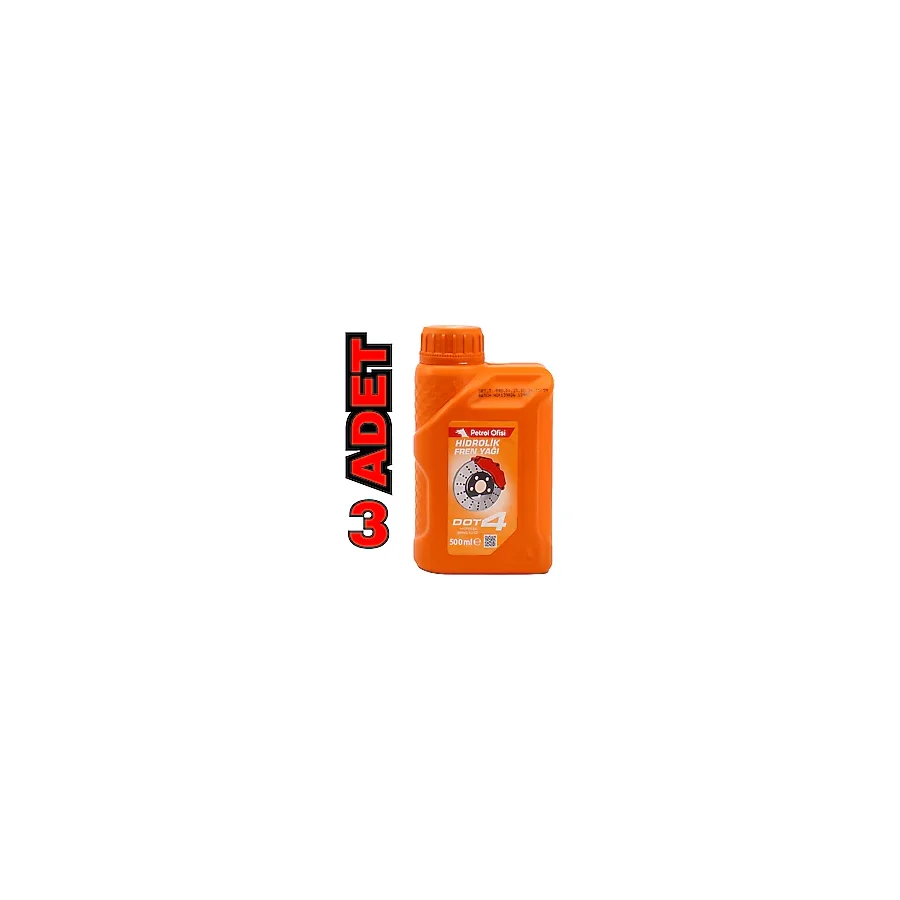 Petrol Ofisi Dot 4 Hidrolik Fren Yağı 3X500 ML