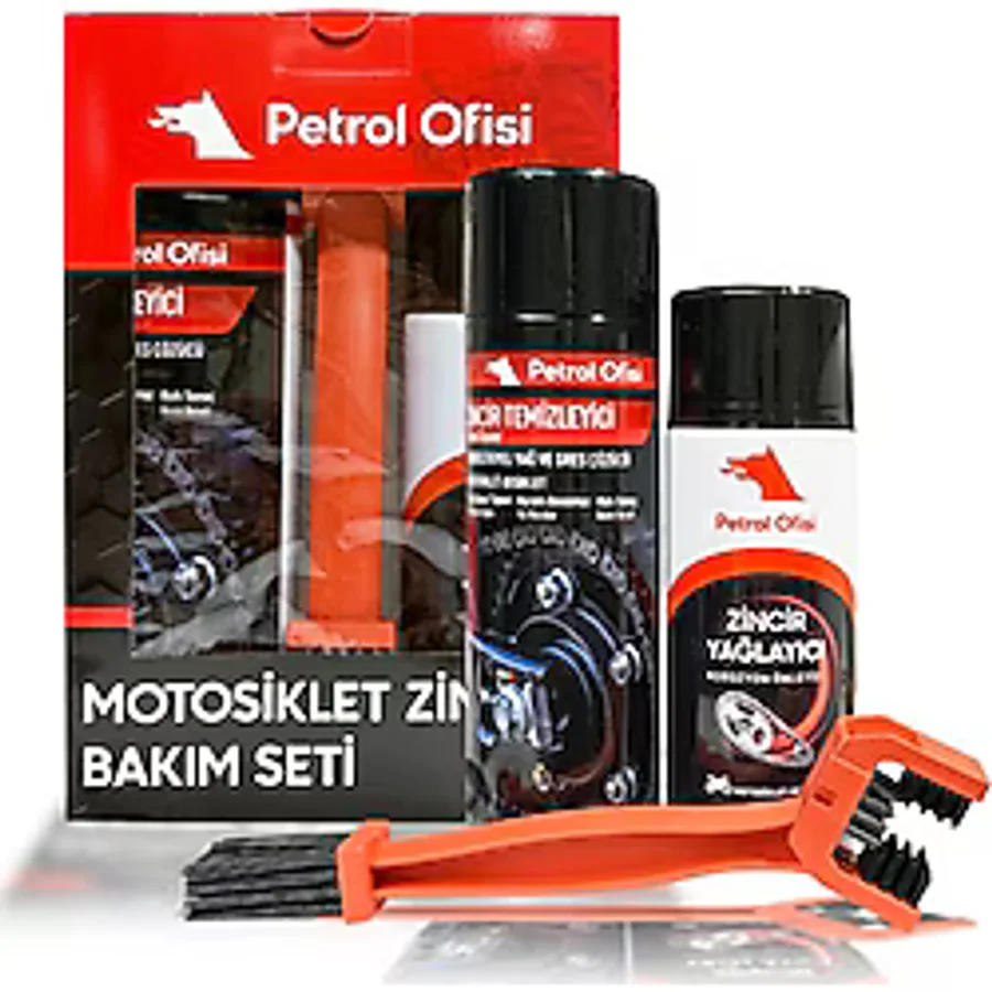 Petrol Ofisi Motosiklet Zincir Bakım Paketi Fırça Temizleyici Yağlayıcı
