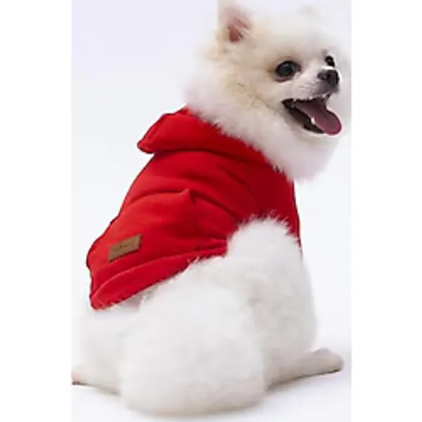 Pettrend Kırmızı Kanguru Cepli Kedi-Köpek Hoodie- Sweatshirt Kedi Köpek Kıyafeti 4XL