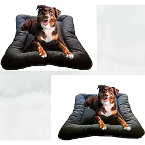 PETTY COMFORT-Köpek Yatağı minderi-Orta ırk -Büyük ırk-Çift taraflı-Yıkanabilir-Elyaf dolgulu-Yerli üretim (Gri Kazayağı/Antrasit, Medium)