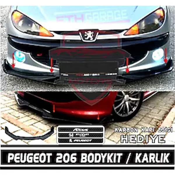 Peugeot 206 - 206+ Ön Tampon Eki Bodykit Karlık Lip