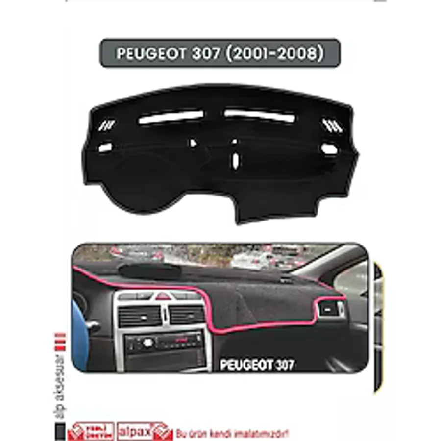Peugeot 307 2001-2008 Torpido Koruma Halısı Gri Kenar