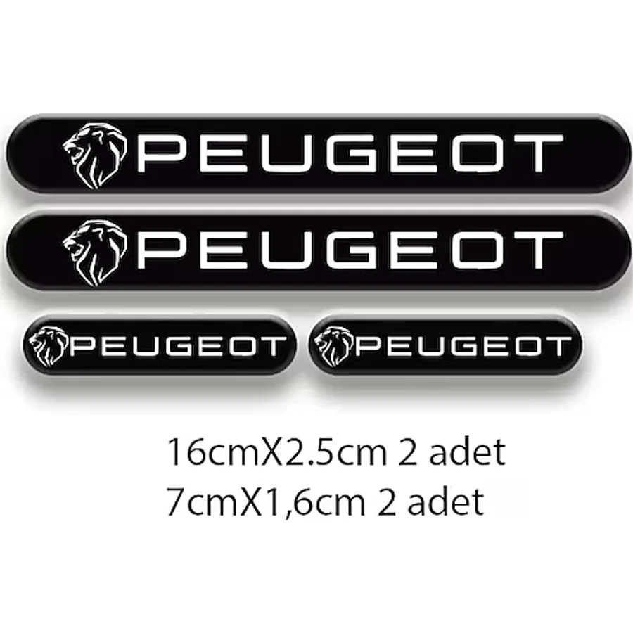 Peugeot 3d Damla 4'lü Oto Sticker Set 3