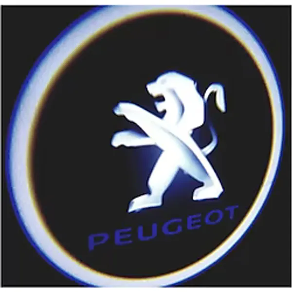 Peugeot Araçlar İçin Pilli Yapıştırmalı Kapı Altı Led Logo
