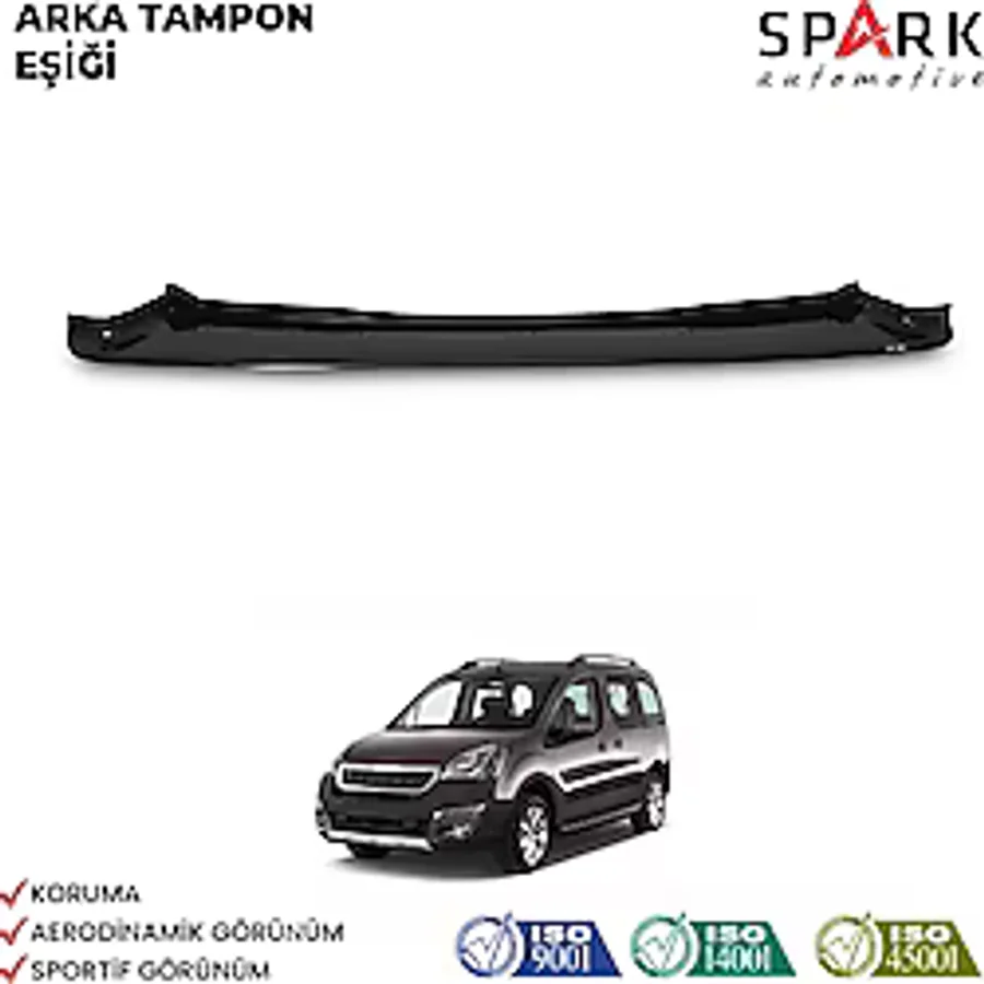 Peugeot Partner Tepee 2015-2018 Yıl Aralığı Uyumlu Arka Tampon Eşiği Parlak