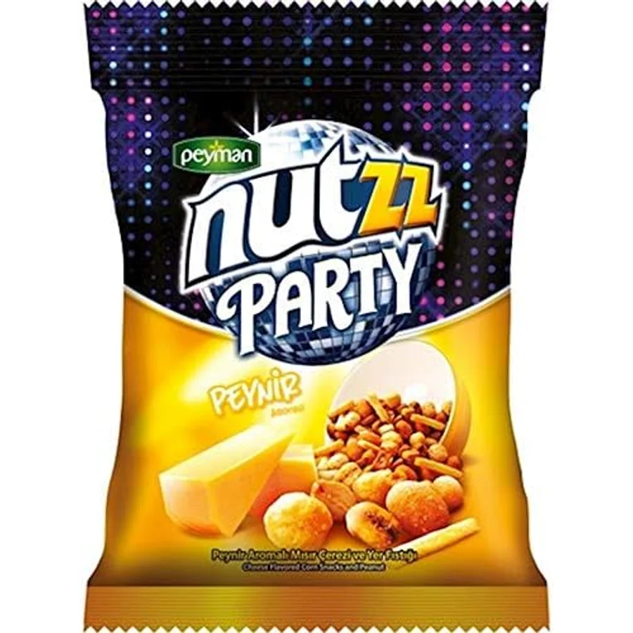 Peyman Nutzz Party Mix Peynir Aromalı 90 gr Mısır Çerezi ve Yer Fıstığı