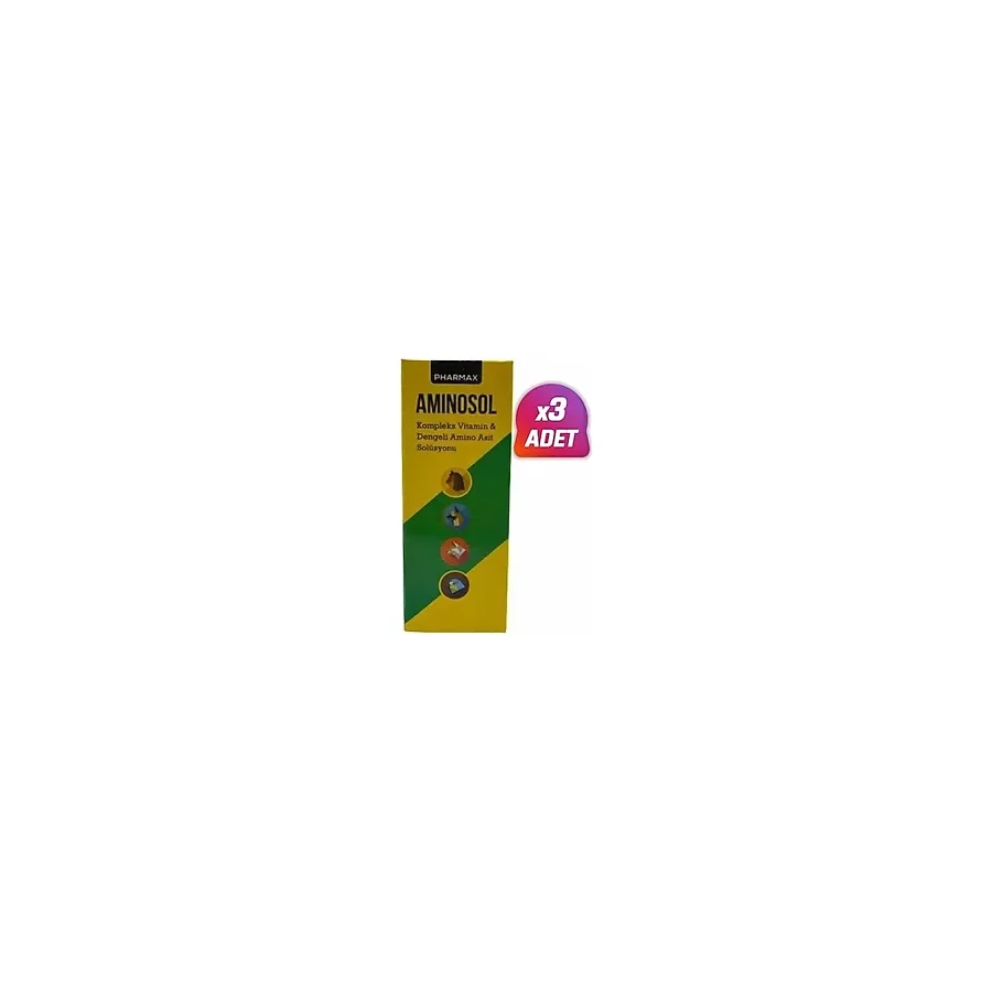 Pharmax 3 Adet - Pharmax Aminosol Köpek Kedi ve Kuş Kemirgen Vitamini 30 ml