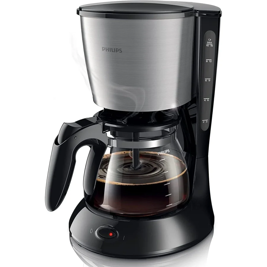 Philips 1200ml 1000 W, Paslanmaz Çelik Filtre Kahve Makinesi, Siyah