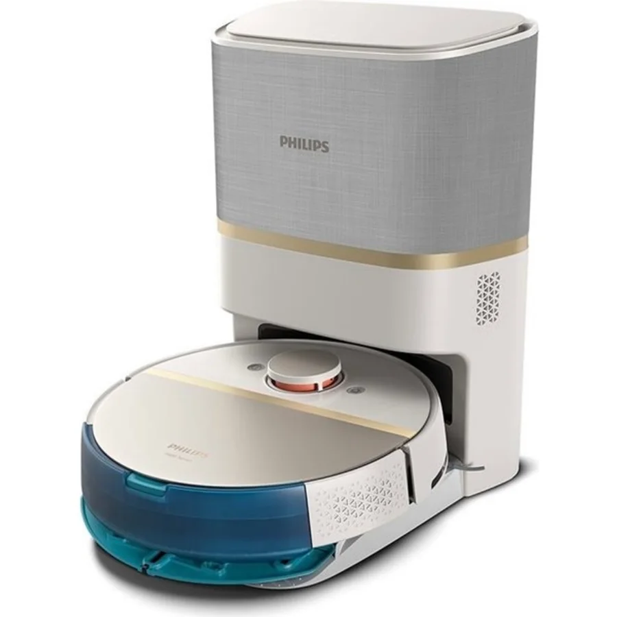 Philips 3'ü 1 Arada Islak, Kuru ve Moplu Premium Robot Süpürge, Ultra Emiş Gücü 5000 Pa, 180 Dk Uzun Çalışma Süresi, Ultra Sessiz, Aqua İstasyonlu - LUCİOLE BEYAZ LAMBADER HEDİYE!