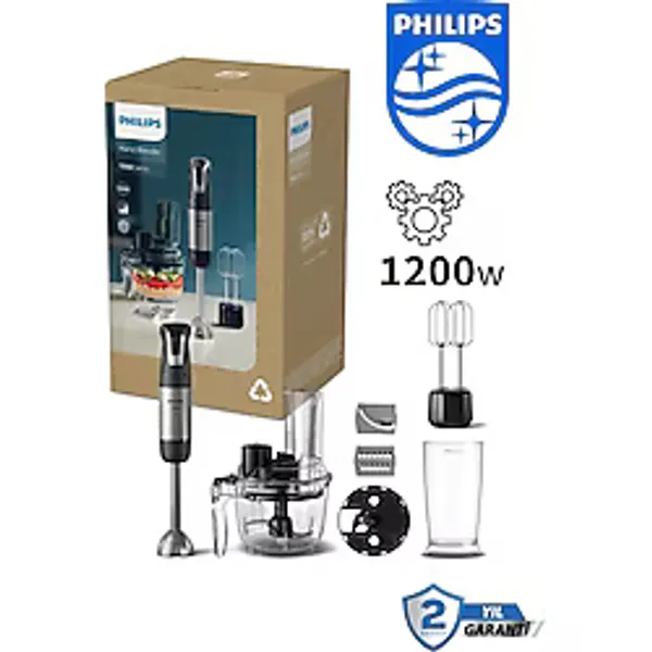 Philips 5000 Serisi Doğrayıcı, Blender ve Karıştırma 1200W Üstün Karıştırma Blender Mutfak Robotu+ Mutfak Tartısı - Siyah