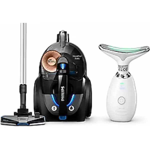 Philips 7000 Serisi Marathon Daily Torbasız Elektrikli Süpürge, XB7150/07 + Yüz Masaj Aleti Hediye - Siyah