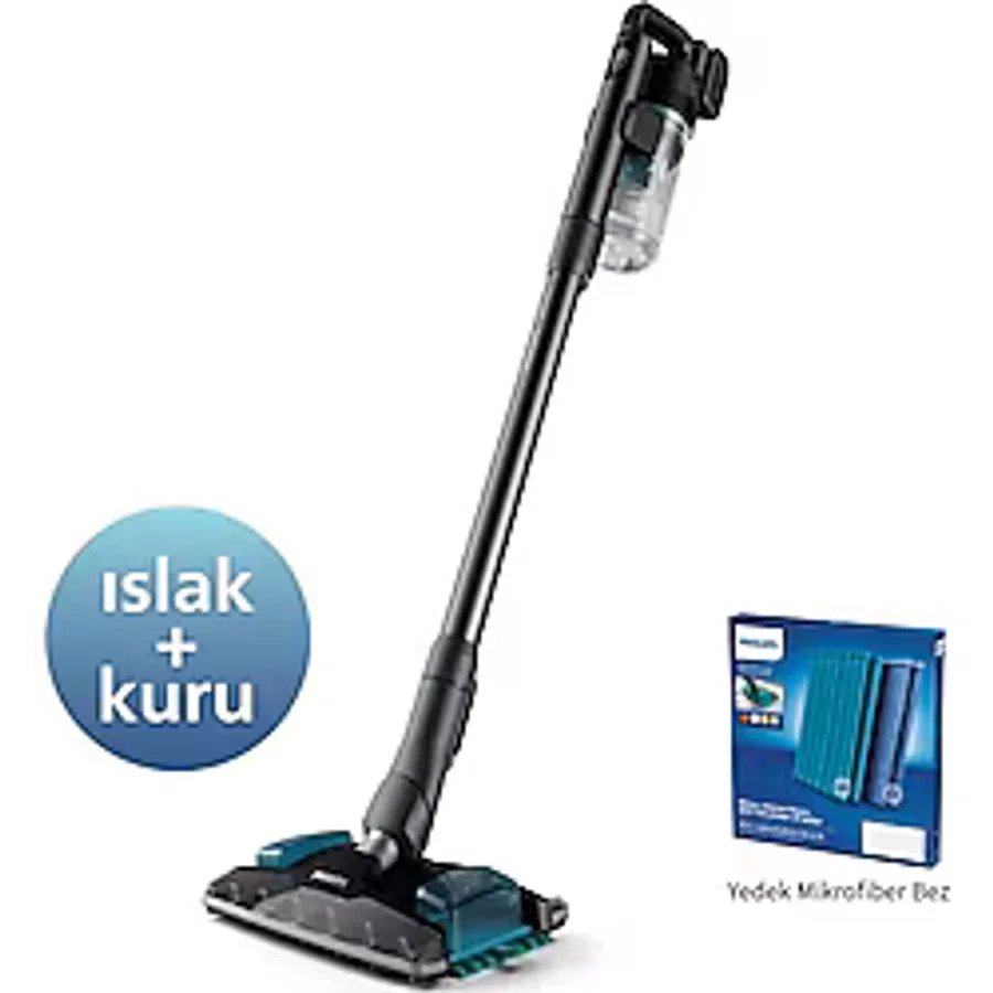 Philips 8000 Serisi Aqua En Uzun Şarjlı 80Dk ya Kadar Kullanım Hem Silen Hem Süpüren Dikey Süpürge