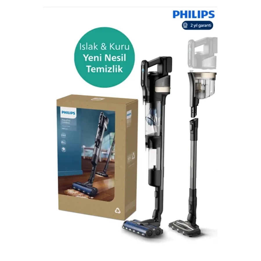 Philips Aquatrio Plus 3 In1 Silme,süpürme,emme Fonksiyonlu Lcd Ekran Dikey Şarjlı Süpürge 9000 Serisi
