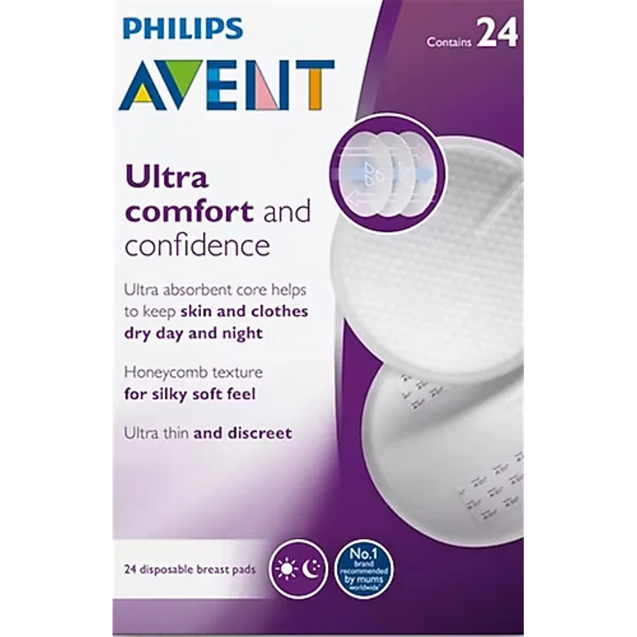 Philips Avent Tek Kullanımlık Göğüs Pedleri 24'lü Ultra İnce ve Nefes Alabilir Yapı SCF254/24