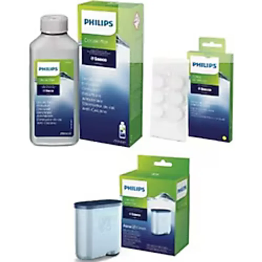 Philips CA6700/10 Espresso Makinesi Kireç Temizleme Solüsyonu , Yağ Çözücü Tablet ve Apuaclean 3'lü Set