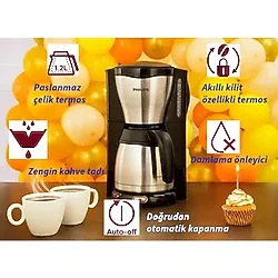 Philips Cafe Gaia Filtre Kahve Makinesi Gri