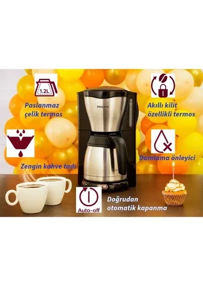 Philips Cafe Gaia Filtre Kahve Makinesi Gri görsel 2