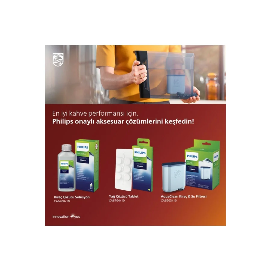 Philips Espresso Makinası Bakım Kiti Kireç Çözücü, Yağ Çözücü, Su Filtresi
