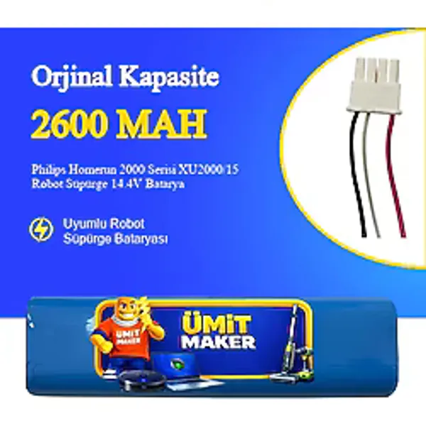 Philips Homerun 2000 Serisi Xu2000/15 Robot Süpürge 2600 Mah Batarya