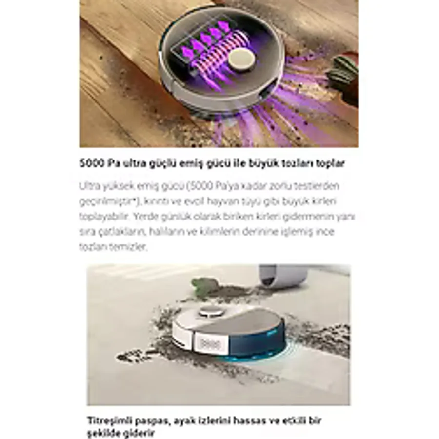Philips Homerun 7000 Serisi Aqua Akıllı Robot Süpürge, Lidar, Epa11 Filtre
