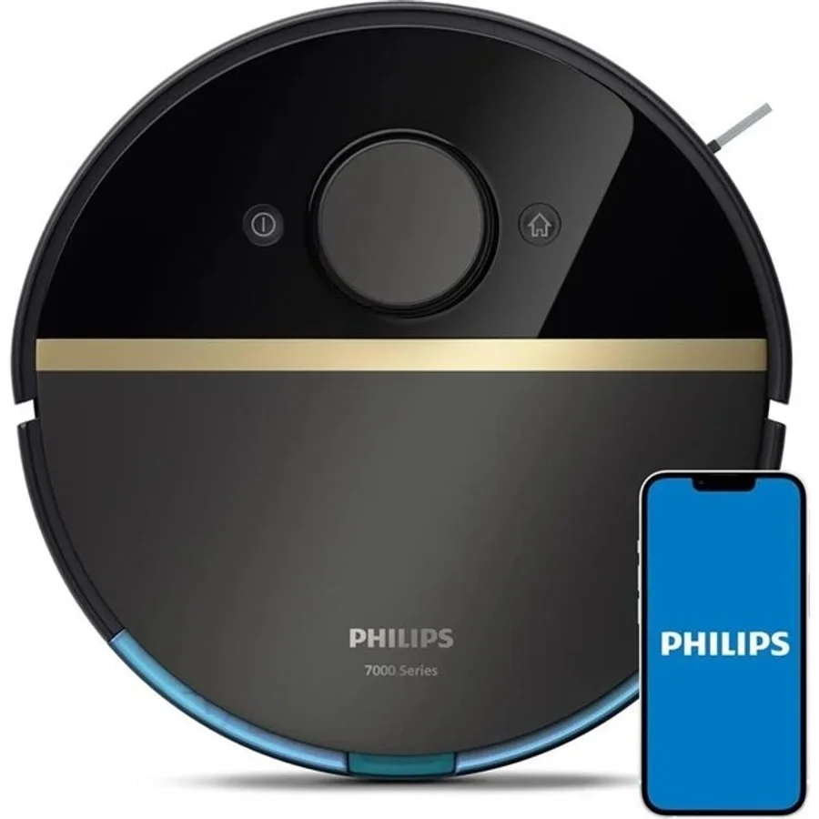 Philips Homerun Seri Aqua Islak Kuru ve Mop Özellikli, Ultra Emiş Gücü, EPA11 Filtre, 180DK Çalışma Süreli Ultra Premium Robot Süpürge - LUCİOLE BEYAZ LAMBADER HEDİYE! - Siyah