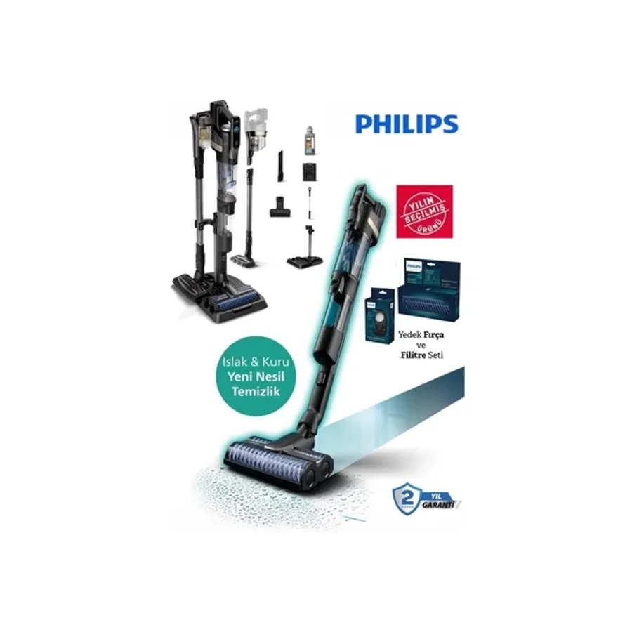 Philips Islak & Kuru Ve Mop Özellikli İstasyonlu Kendini Temizleyen İstasyonlu 9000 Serisi Kablosuz Dikey Premium Süpürge