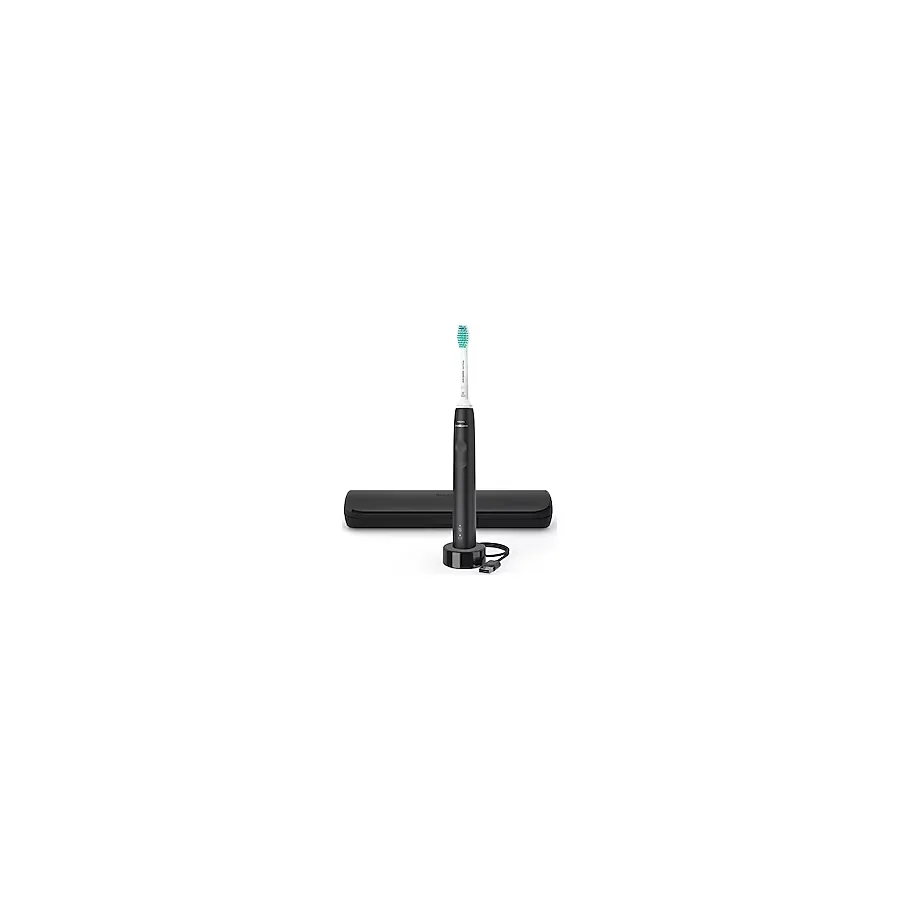 Philips Sonicare 3100 Serisi Şarjlı Diş Fırçası, 3 Kat Daha Fazla Plak Temizliği, Basınç Sensörü, 14 Gün Şarj Ömrü, Seyahat Kabı Hediyeli, HX3673/14 - Siyah - Beyaz