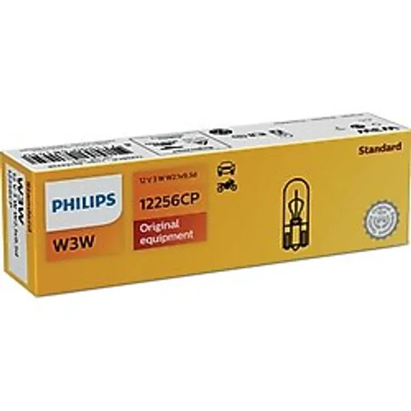 Philips W3w 12256Cp Orijinal Ekipman Ampul, 12V 3W, Araç Ve Motosiklet İçin Standart Ampul