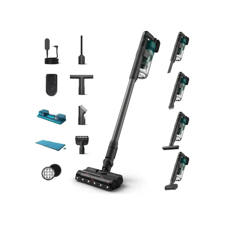 Philips XC6557/01 Cordless VC Aqua Dikey Şarjlı Süpürge + Philips HDA150/60 Türk Kahve Makinesi siyah