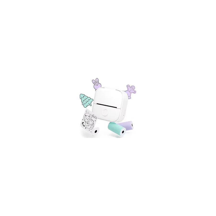 Phomemo T02 Mini Yazıcı, BEYAZ, Sticker Yazıcısı, Öğrenciler İçin Eğitim Yardımcısı