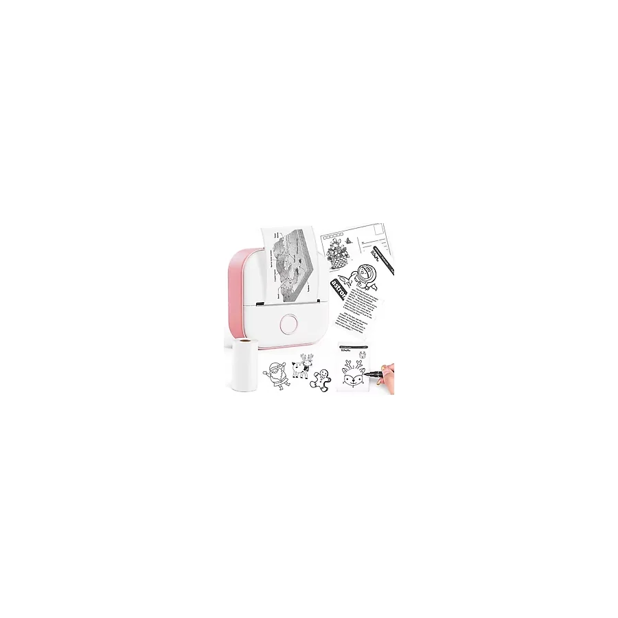 Phomemo T02 Mini Yazıcı, Pembe, Sticker Yazıcısı, Öğrenciler İçin Eğitim Yardımcısı