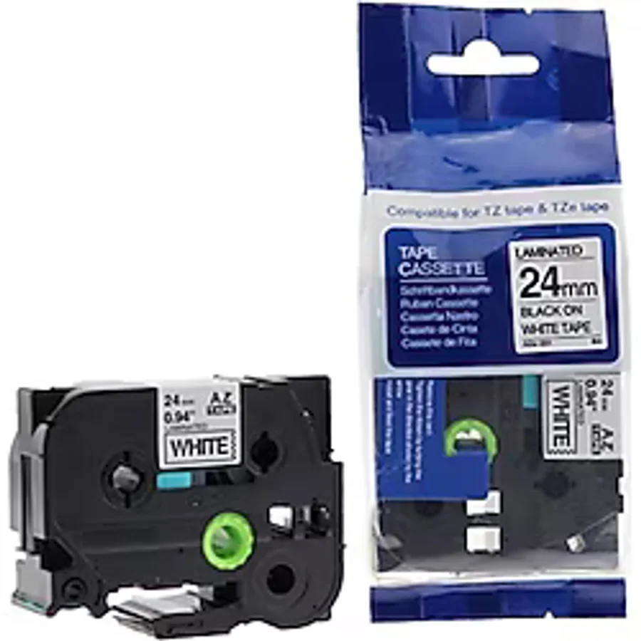 Photo Print Brother P-Touch Muadili Beyaz Etiket 24 Mm Tze-Tape Aze251