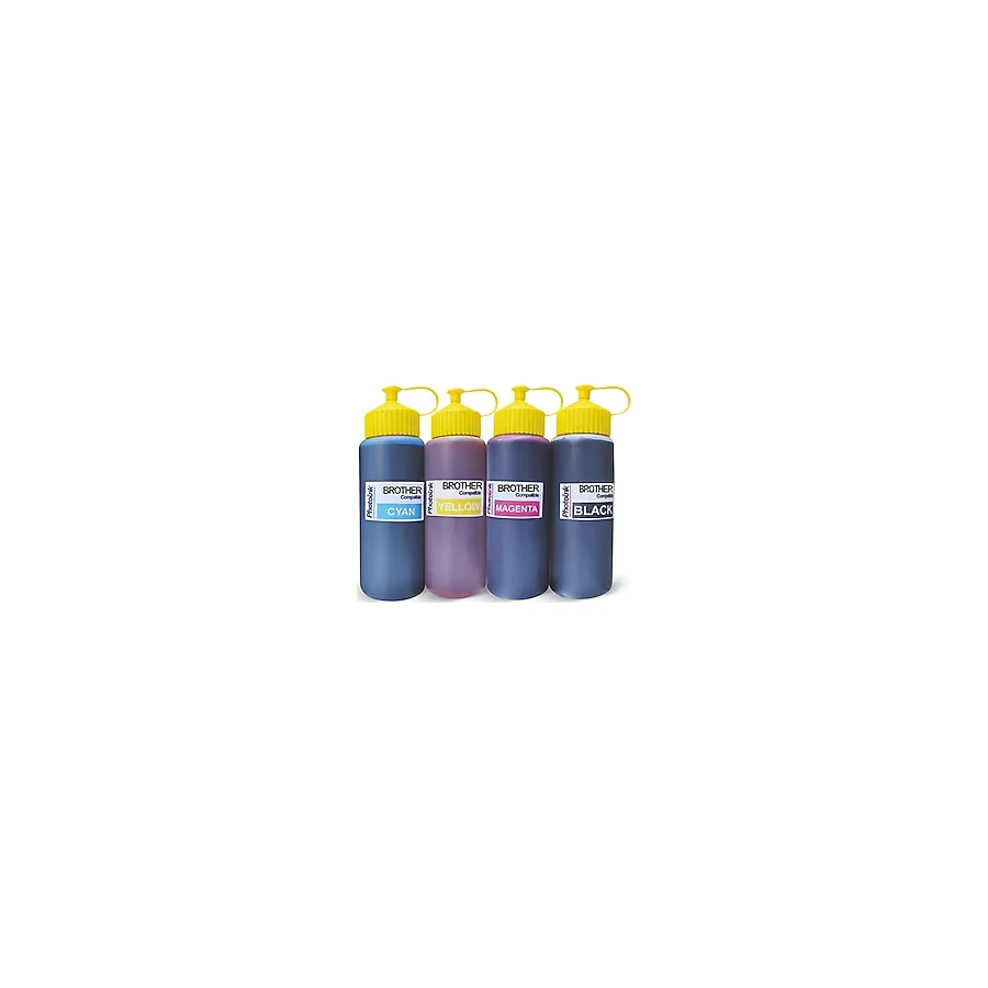 Photoink Brother Yazıcılar İçin Uyumlu 4 Renk 500 Ml Mürekkep Seti