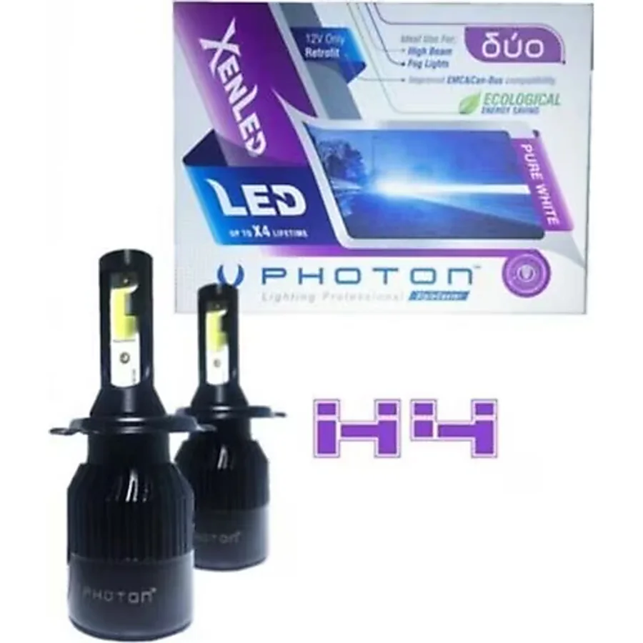 Photon Duo H4 Led Xenon Beyaz Far Ampulü Uzun Kısa Zenon