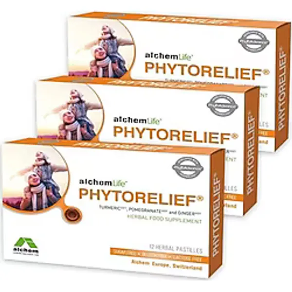 Phytorelief 12 Şekersiz Pastil x 3 Nar Zerdeçal Zencefil İçeren Yetişkinler İçin Takviye