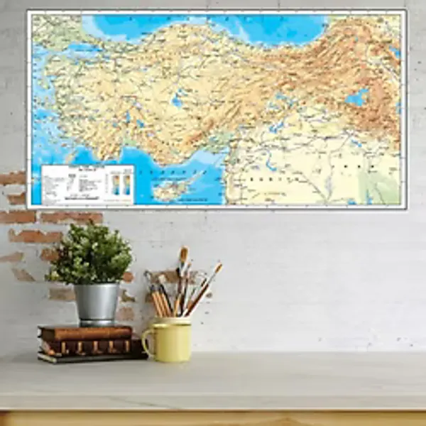 Pi Papers Türkiye Fiziki Haritası, Yüzeye Zarar Vermeyen Yapışkansız Tutunan Sihirli Akıllı Kağıt, Harita