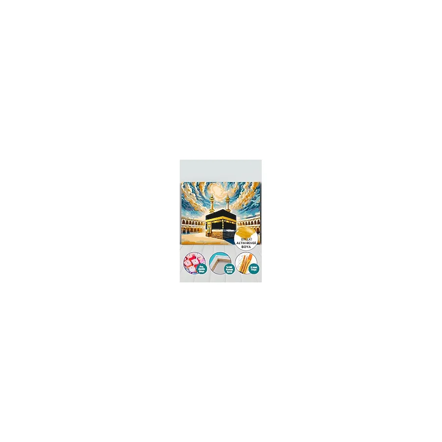 Picasso World Hobby Art Altın Varaklı Kabe Sayılarla Boyama Seti - Tuval Boyutu - 35x50 cm