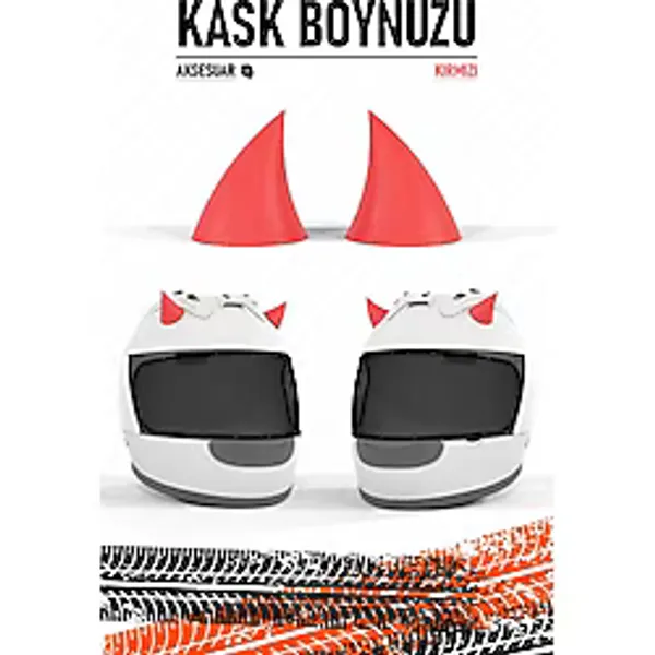 Piduma Motosiklet Kaskı Şeytan Boynuzu Motosiklet Kask Boynuzu Motosiklet Aksesuarları - Kırmızı