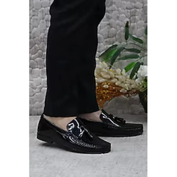 Pierre Cardin 25101 Siyah Rugan Hakiki Deri Erkek Babet Loafer Erkek Ayakkabi