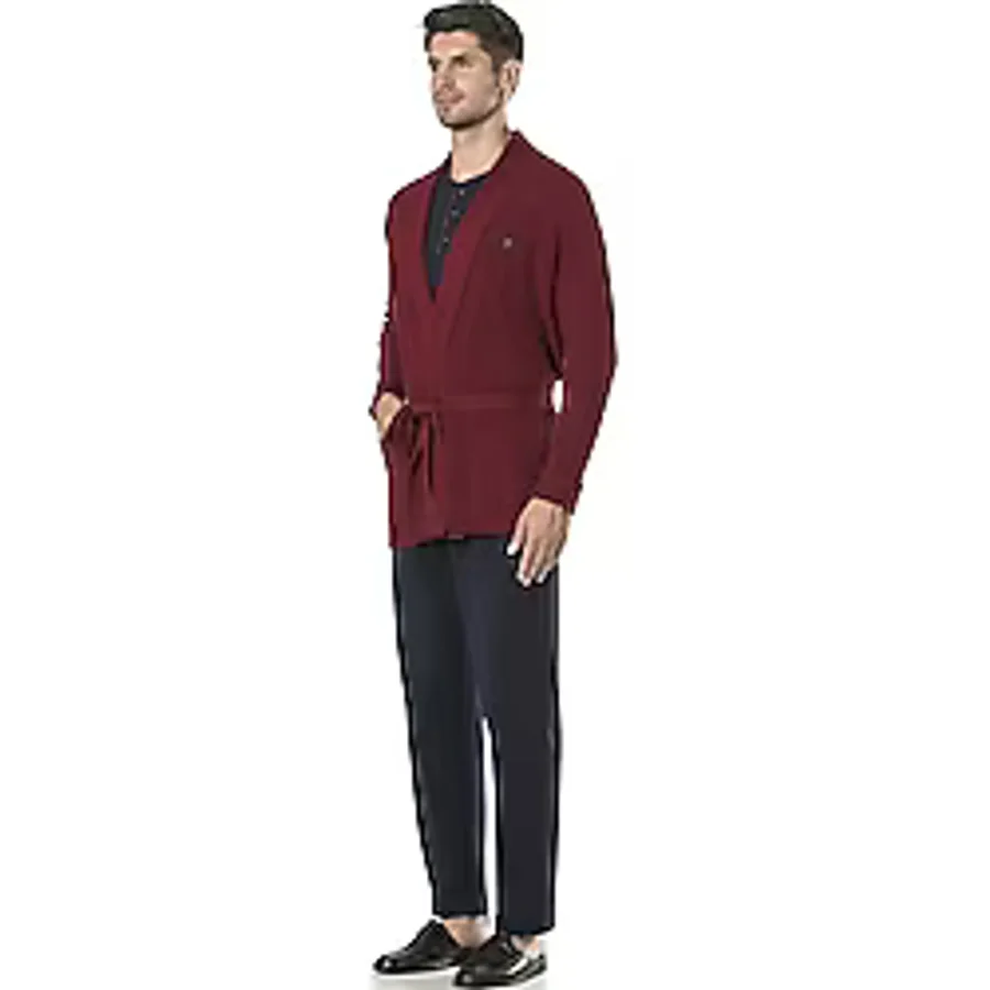 Pierre Cardin 5595 Çeyizlik Triko Ropdöşambır ve Pijamalı 5'li Set Takım Lacivert
