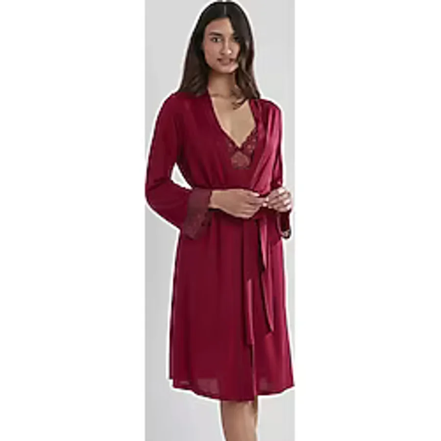 Pierre Cardin 6'lı Penye Modal Gecelik Sabahlık Çeyiz Seti 5025 Bordo