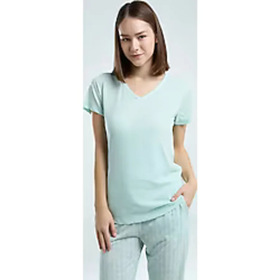 Pierre Cardin Kadın Yeşil Kısa Kol Pijama Takım