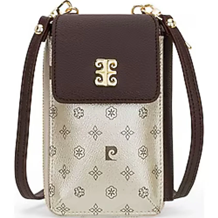 Pierre Cardin Monogram Altın Kadın Çapraz Askılı Çanta 05PC24Y513-MN - 028-Kahverengi