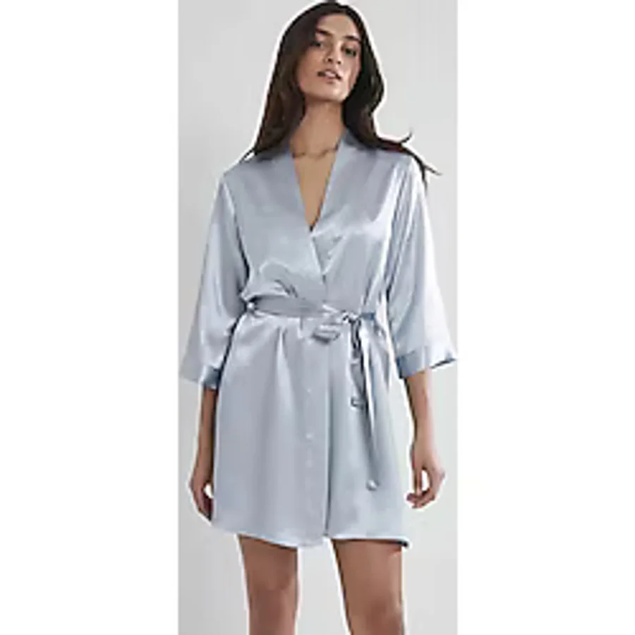 Pierre Cardin Saten Kısa Tek Sabahlık 1010 Mist